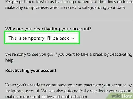 Imagen titulada Temporarily Disable an Instagram Account Step 17