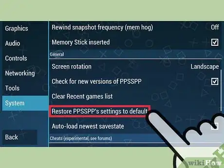 Imagen titulada Restore Default Settings on a PPSSPP Step 5