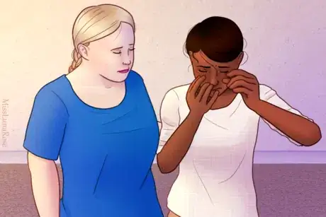 Imagen titulada Girl with Down Syndrome Consoles Crying Girl 2.png