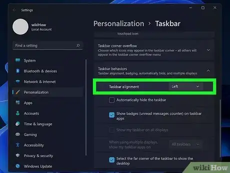 Imagen titulada Move the Start Menu Back to the Left on Windows 11 Step 4