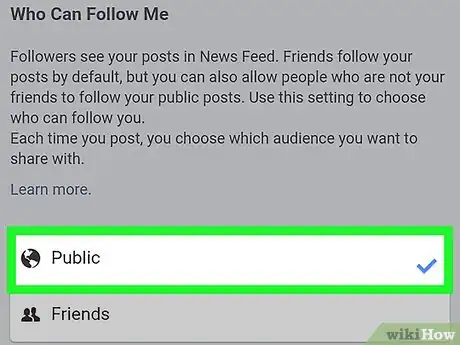 Imagen titulada Enable Followers on Facebook Step 5