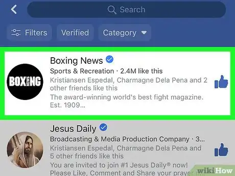 Imagen titulada View a List of Your Liked Pages on Facebook on iPhone or iPad Step 6