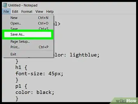 Imagen titulada Create a Simple CSS Stylesheet Using Notepad Step 20