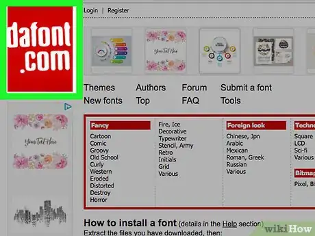 Imagen titulada Download Fonts from Dafont Step 1