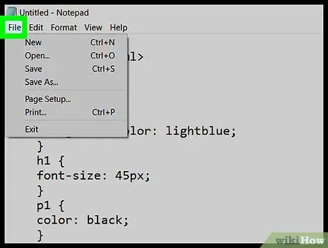 Imagen titulada Create a Simple CSS Stylesheet Using Notepad Step 19