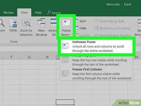 Imagen titulada Freeze Cells in Excel Step 4