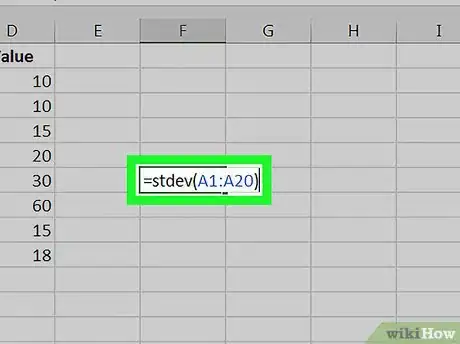 Imagen titulada Calculate Standard Error of the Mean in Excel Step 3