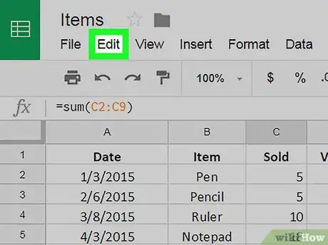 Imagen titulada Copy Formulas on Google Sheets on PC or Mac Step 4