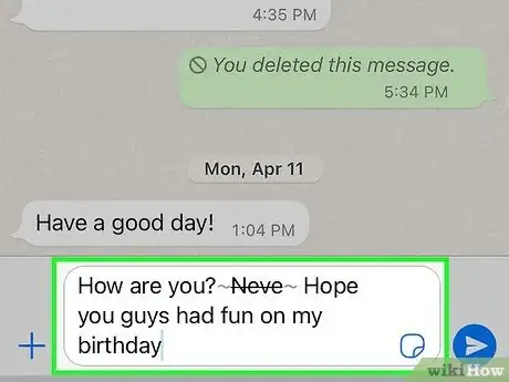 Imagen titulada Strikethrough Text on WhatsApp Step 9