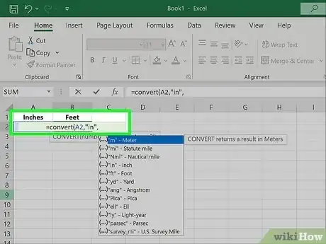 Imagen titulada Convert Measurements Easily in Microsoft Excel Step 7