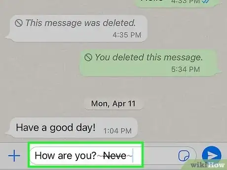 Imagen titulada Strikethrough Text on WhatsApp Step 8