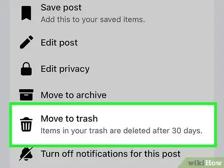 Imagen titulada Delete Comments or Posts on Facebook on the Facebook App Step 6