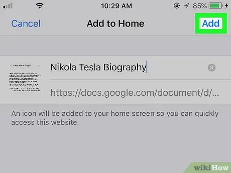 Imagen titulada Create a Desktop Shortcut for Google Docs on iPhone or iPad Step 8