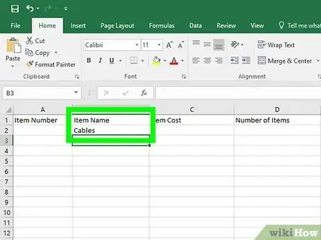Imagen titulada Create an Inventory List in Excel Step 14