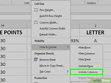 Imagen titulada Unhide Columns in Excel Step 16