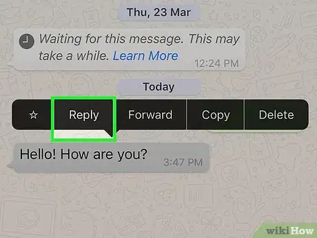 Imagen titulada Reply to a Specific Message on WhatsApp Step 4