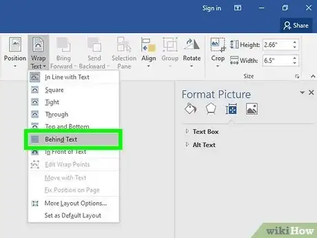 Imagen titulada Insert a Background Image on One Page in Word Step 15