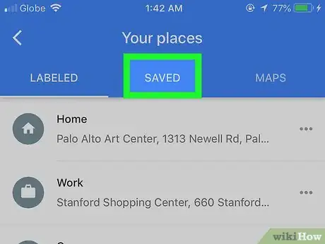 Imagen titulada Remove Saved Places on Google Maps on iPhone or iPad Step 4