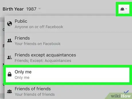 Imagen titulada Hide Your Birthday on Facebook Step 18