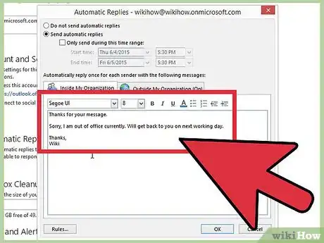 Imagen titulada Turn On or Off the Out of Office Assistant in Microsoft Outlook Step 3