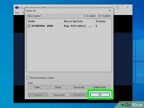 Imagen titulada Use Gameshark Codes on Visualboy Advance Step 26