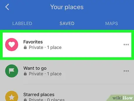Imagen titulada Remove Saved Places on Google Maps on iPhone or iPad Step 5