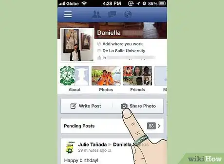 Imagen titulada Upload Photos to Facebook Using the Facebook for iPhone Application Step 8