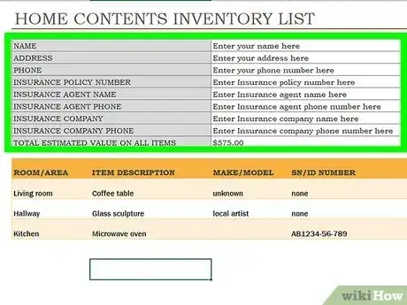 Imagen titulada Create an Inventory List in Excel Step 7