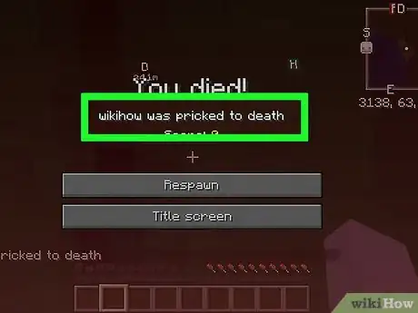 Imagen titulada Die in Minecraft Step 12