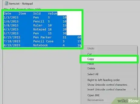 Imagen titulada Copy Paste Tab Delimited Text Into Excel Step 1
