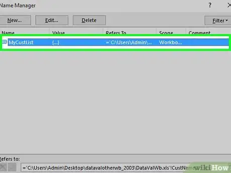 Imagen titulada Edit a Drop Down List in Excel on PC or Mac Step 5