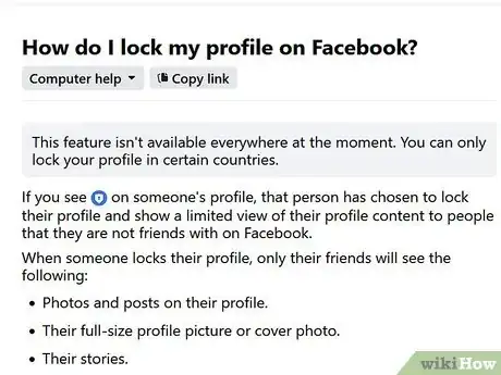 Imagen titulada Lock Facebook Profile Step 1