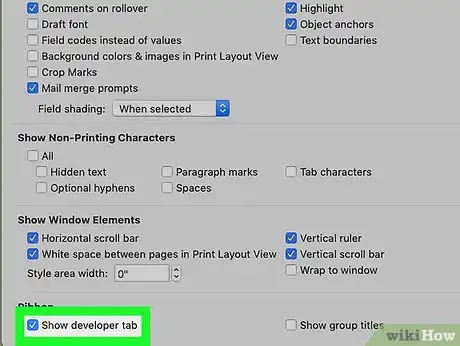 Imagen titulada Add the Developer Tab to the Ribbon in Word Step 11