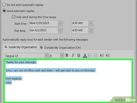 Imagen titulada Turn On or Off the Out of Office Assistant in Microsoft Outlook Step 4