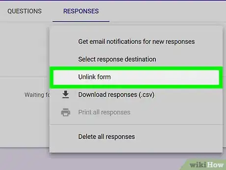 Imagen titulada Unlink a Form on Google Sheets on PC or Mac Step 10