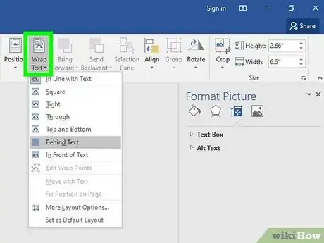 Imagen titulada Insert a Background Image on One Page in Word Step 14