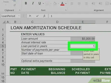 Imagen titulada Prepare Amortization Schedule in Excel Step 16