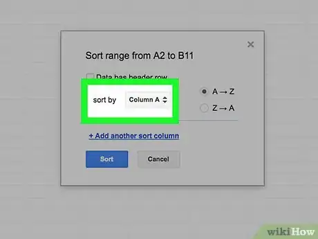 Imagen titulada Sort by Multiple Columns in Google Spreadsheets Step 5