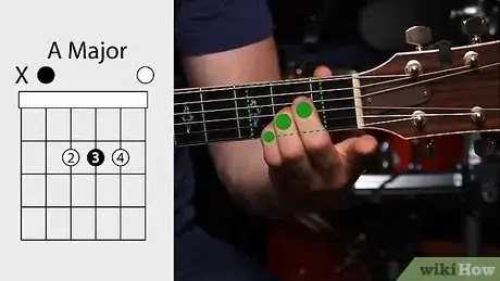 Imagen titulada Play an A Major Chord on the Guitar Step 1