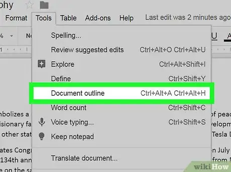 Imagen titulada Add an Outline to a Google Doc on PC or Mac Step 4
