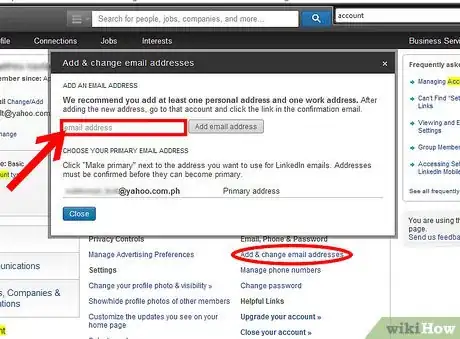 Imagen titulada Add an Extra Email Address on LinkedIn Step 6