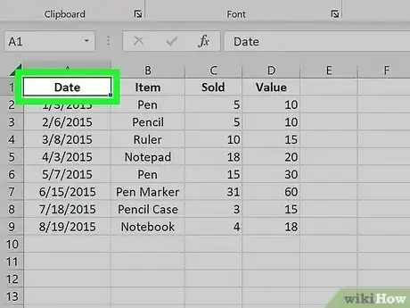 Imagen titulada Add Header Row in Excel Step 1