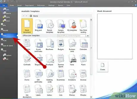 Imagen titulada Open a New Document in Microsoft Office Word 2010 Step 2