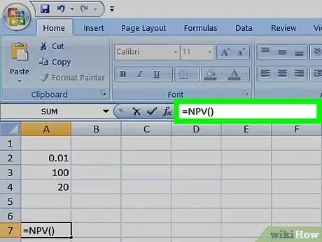 Imagen titulada Calculate NPV in Excel Step 8