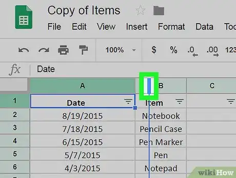 Imagen titulada Make Cells Bigger on Google Sheets on PC or Mac Step 5
