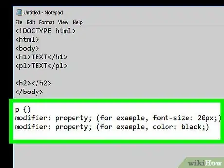 Imagen titulada Create a Simple CSS Stylesheet Using Notepad Step 9