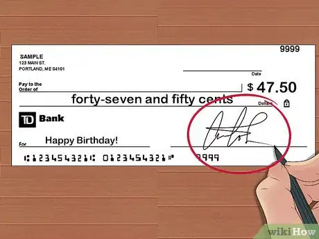 Imagen titulada Write a Check With Cents Step 10