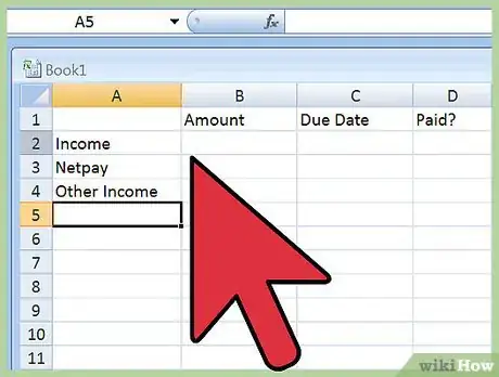 Image intitulée Create a Budget Spreadsheet Step 3