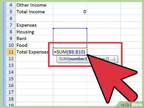 Image intitulée Create a Budget Spreadsheet Step 6