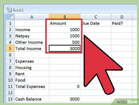 Image intitulée Create a Budget Spreadsheet Step 8